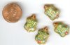 4 18x12mm Gold Cloisonné Turtles
